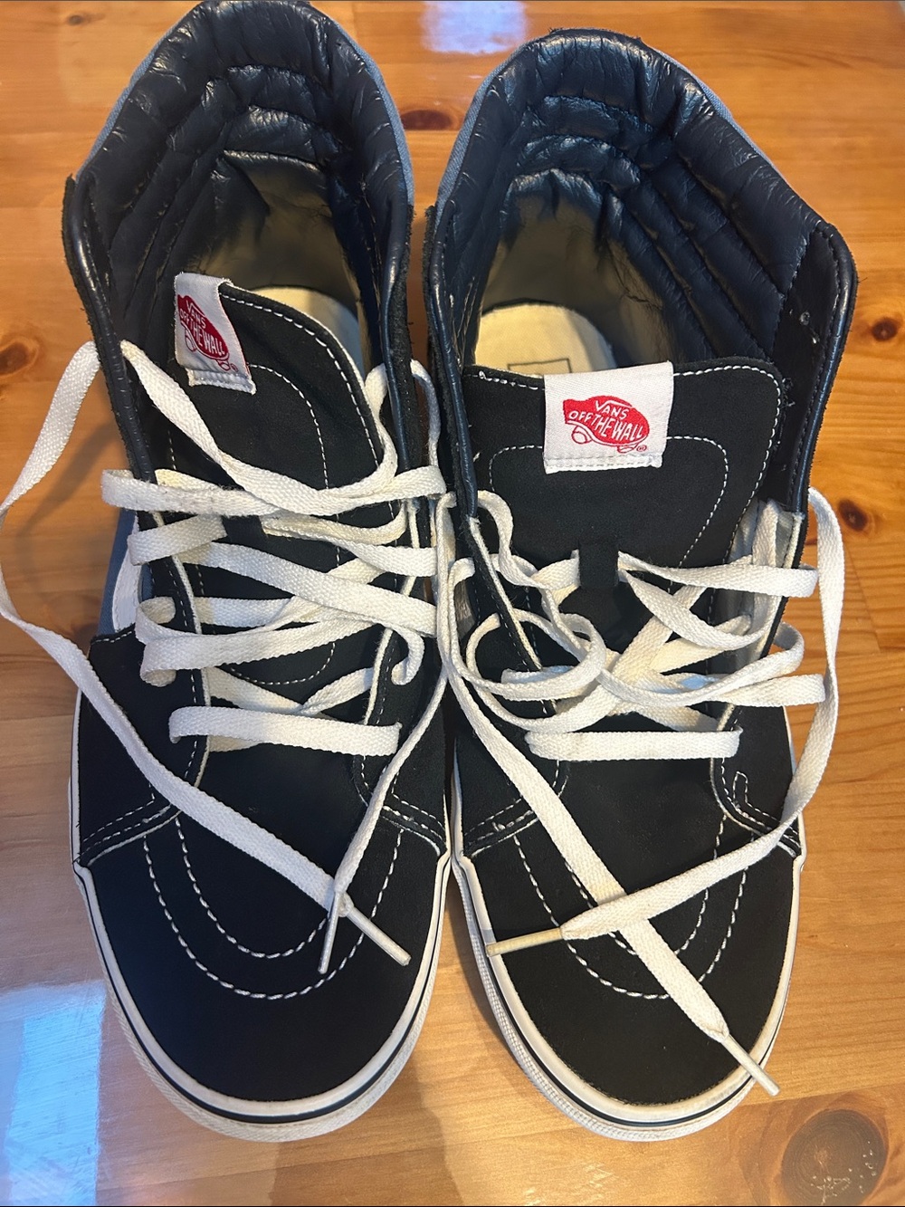 Vans Black and White Men’s High-Top Sneakers